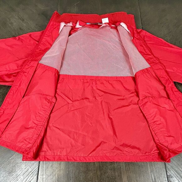 Vtg Woolrich Teton Red Windbreaker Jacket Removable Hood Women's Medium USA - Picture 9 of 10